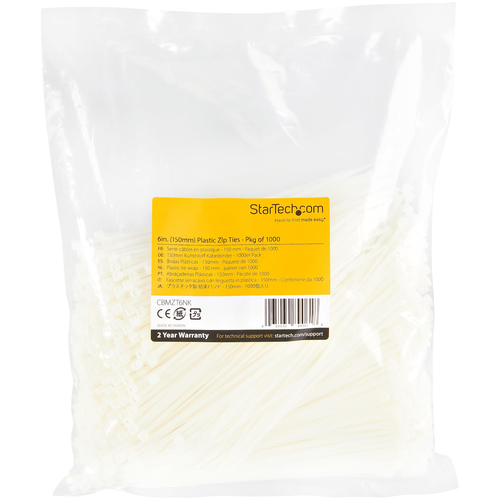 Startech.com 1000 PK MED 6" WhtCbl Tie TAA
