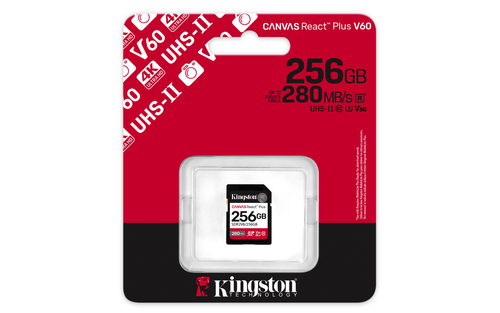 Kingston 256GB Canvas React Plus SDXC