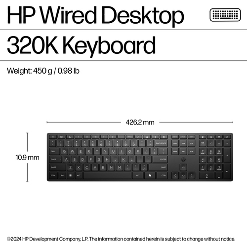 HP Business HP Wired 320K Keyboard US o