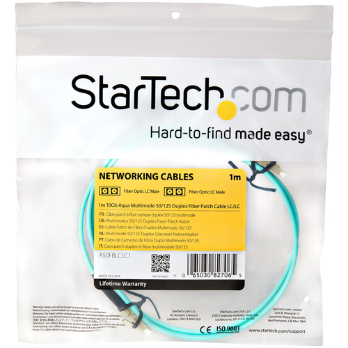 Startech.com 1m Aqua Fiber Patch Cable FD